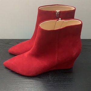 Nine West “Carter” Red Suede Booties